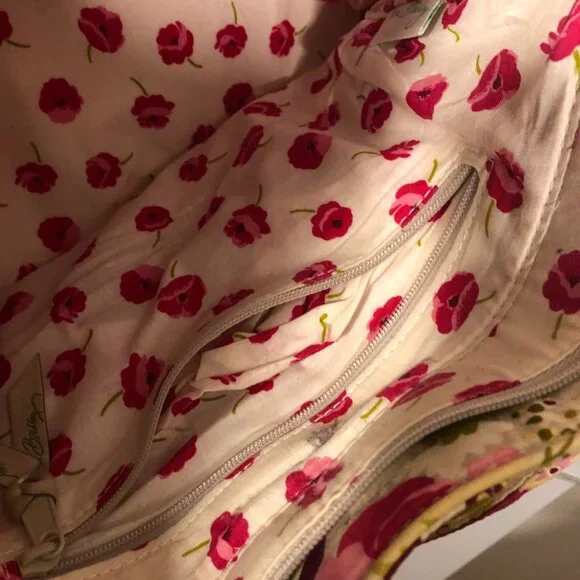 Vera Bradley women pink and lime handbag, 12 x 9 x 5 - Picture 8 of 16